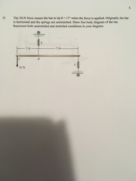 Solved The 30-N force causes the bar to tip θ = 17. when the | Chegg.com