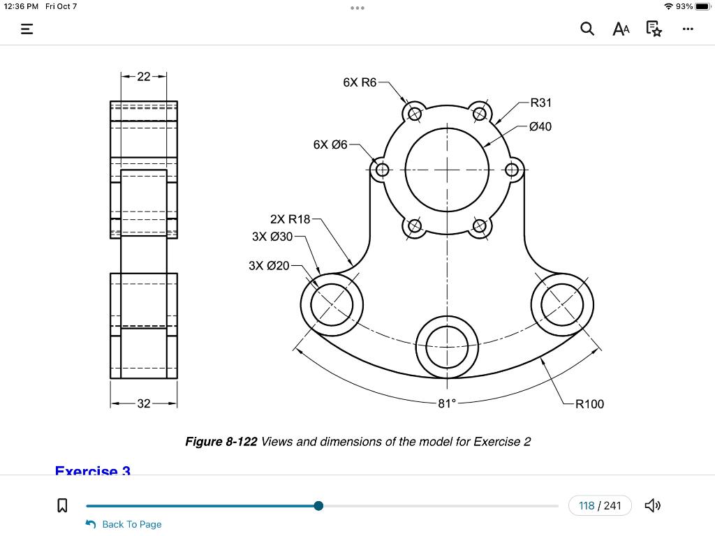 Solved Figure 8122 Views and dimensions of the model for