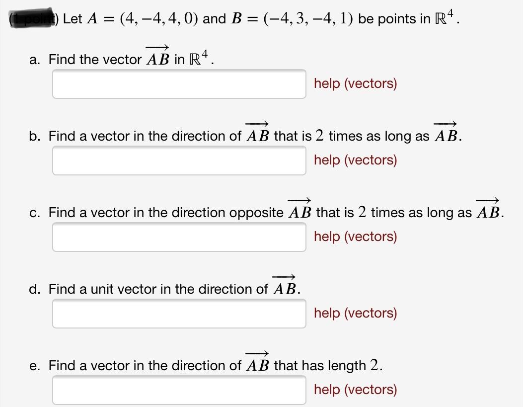 Solved 1.) Let A = (4, -4,4,0) And B = (-4,3, -4,1) Be | Chegg.com