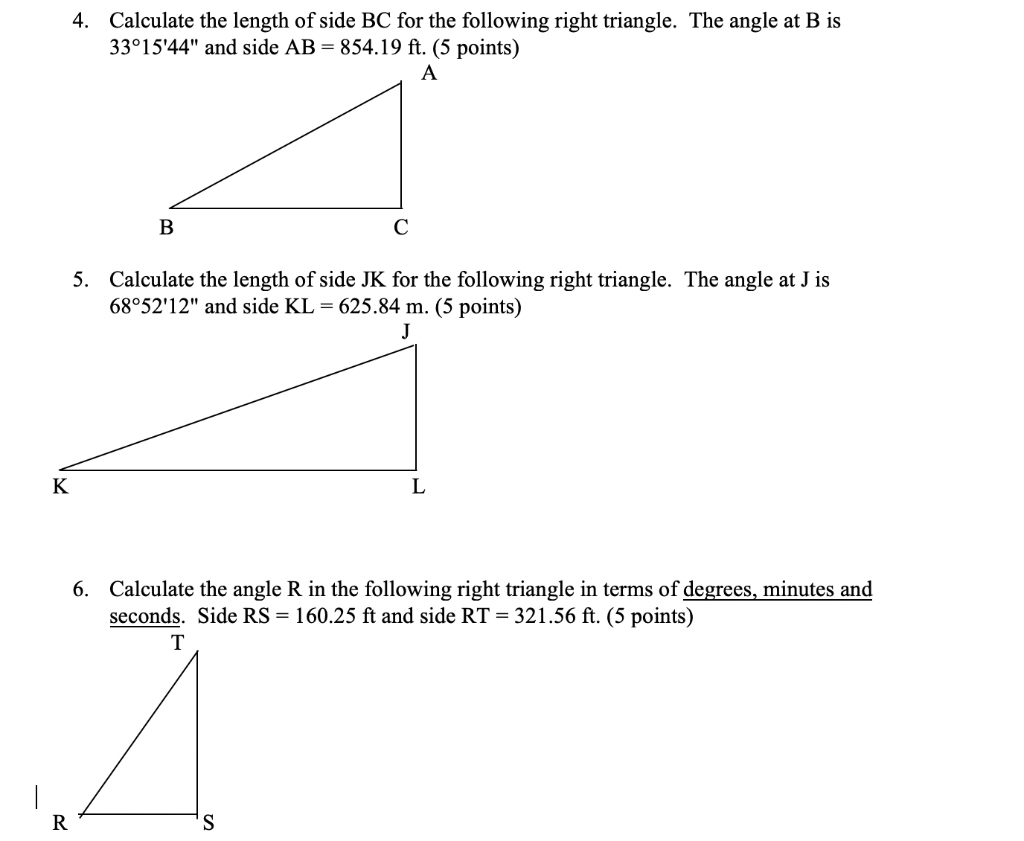 Solved 4. Calculate the length of side BC for the following | Chegg.com