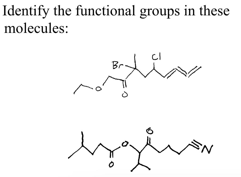 Solved Identify the functional groups in these molecules: | Chegg.com
