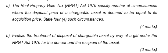 real property gains tax act 1976