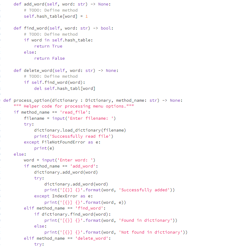 Solved Analysing Hash Tables Python Add Comments To Each 7423