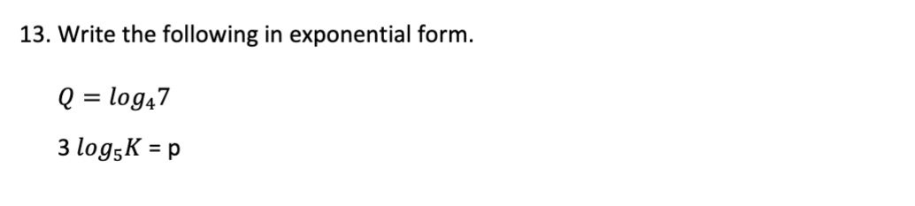 Solved Write the following in exponential | Chegg.com