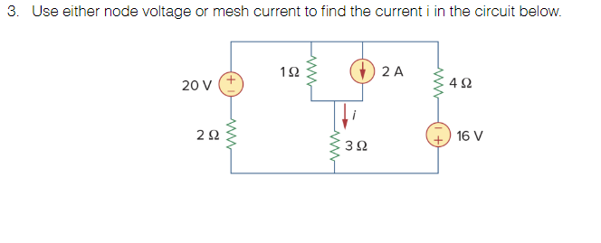 Solved Use either node voltage or mesh current to find the | Chegg.com