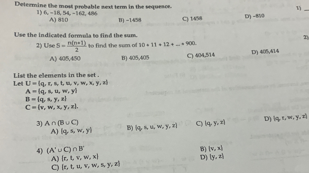 Solved Determine The Most Probable Next Term In The Seque Chegg Com