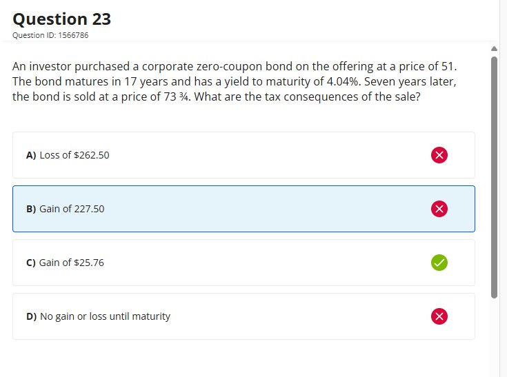 Solved Question 23Question ID: 1566786An investor purchased | Chegg.com