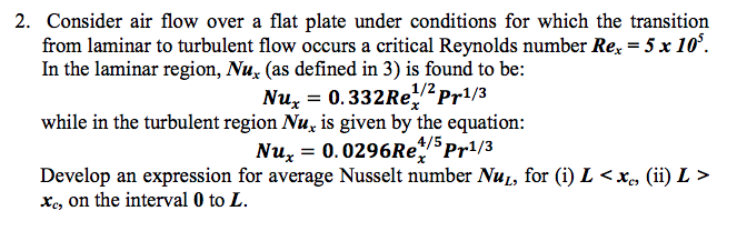 Solved 2. Consider air flow over a flat plate under | Chegg.com