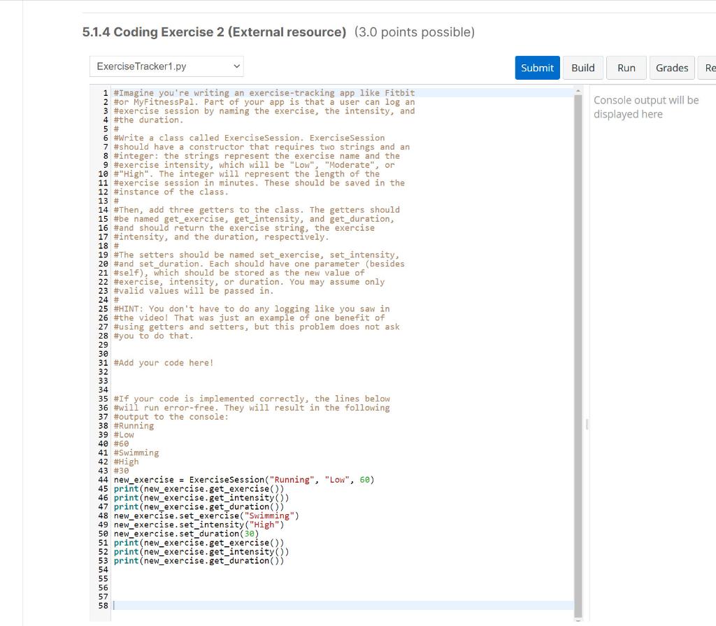 Solved 5.1.4 Coding Exercise 2 (External resource) (3.0 | Chegg.com