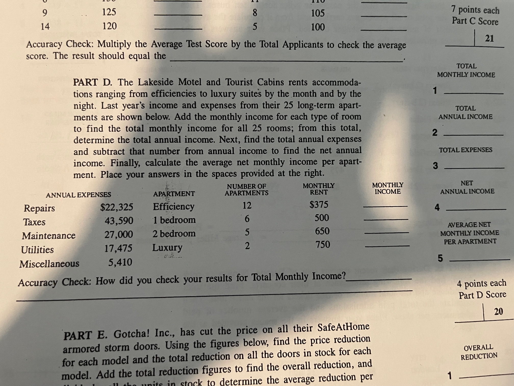 Accuracy Check Multiply the Average Test Score by