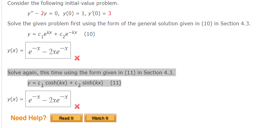 Solved Consider The Following Initial Value Problem Y −