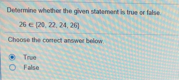 Solved Determine whether the given statement is true or | Chegg.com