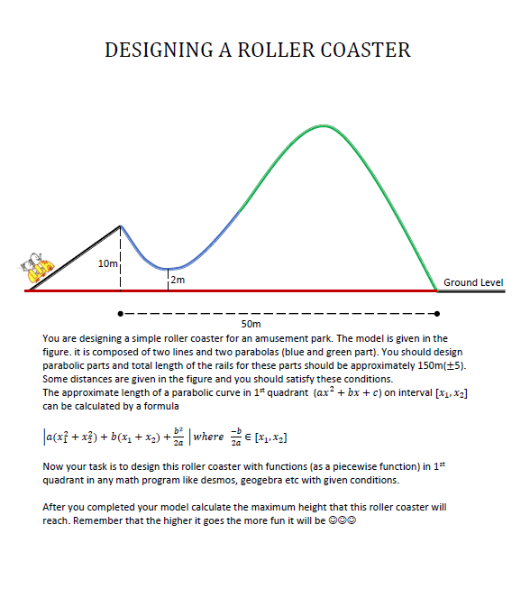 Solved DESIGNING A ROLLER COASTER You are designing a simple | Chegg.com