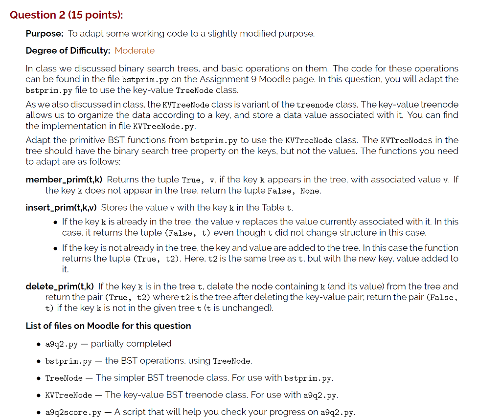 Question 2 (15 points) Purpose: To adapt some working | Chegg.com
