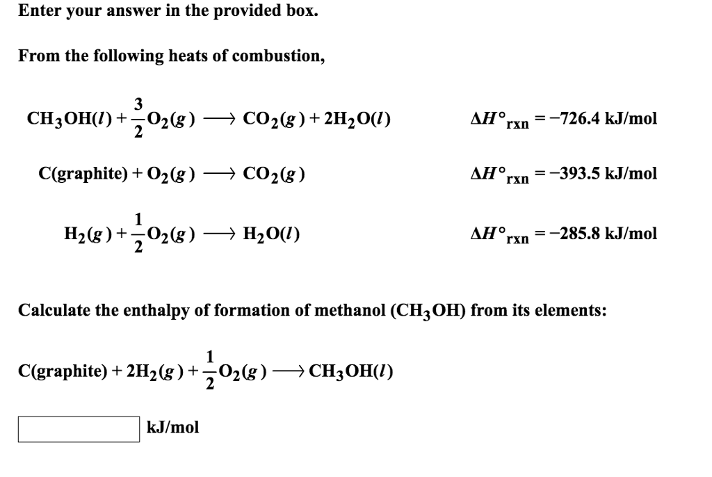 Solved Enter your answer in the provided box. From the | Chegg.com