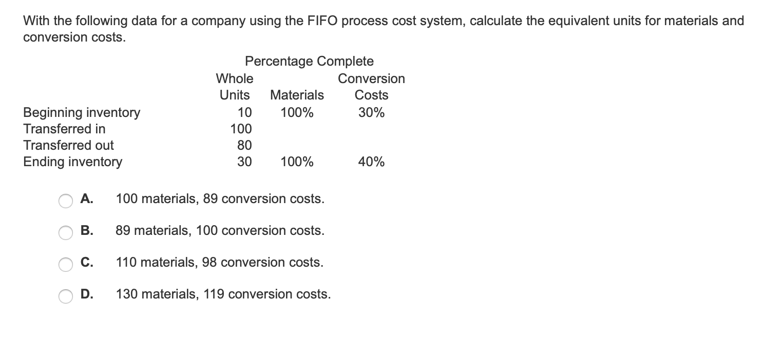 Solved With The Following Data For A Company Using The Fi Chegg Com