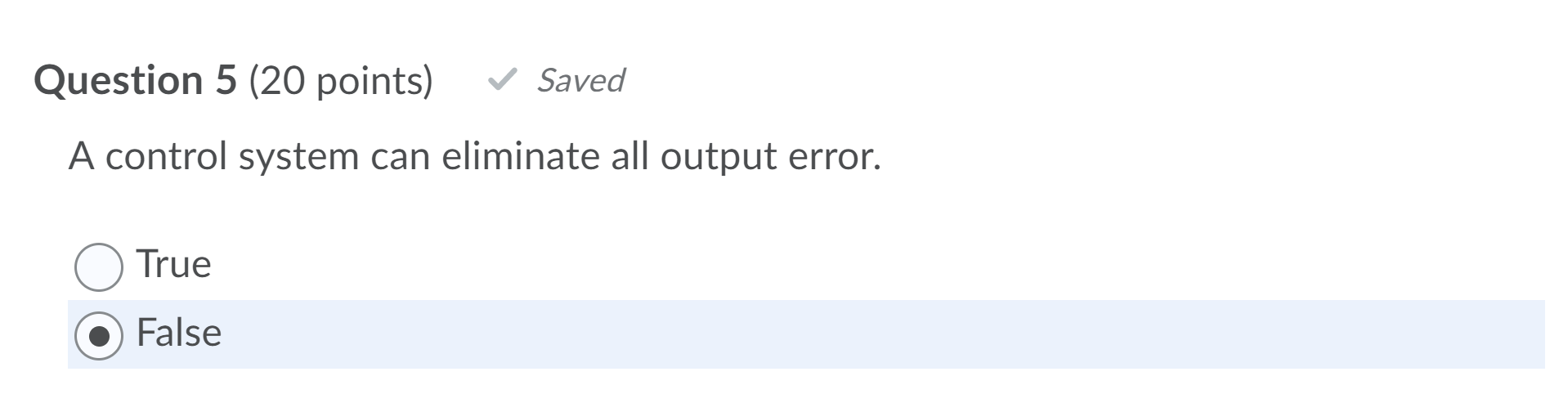 Solved Question 5 (20 points) Saved A control system can | Chegg.com