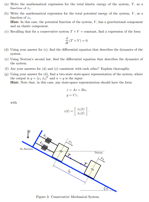Solved Conservative Mechanical System \#2 (240 points). The | Chegg.com