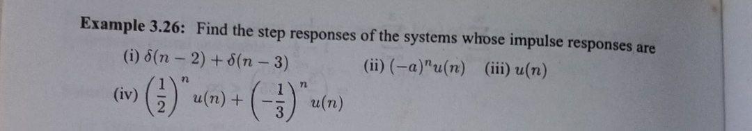 Solved Example 3.26: Find the step responses of the systems | Chegg.com