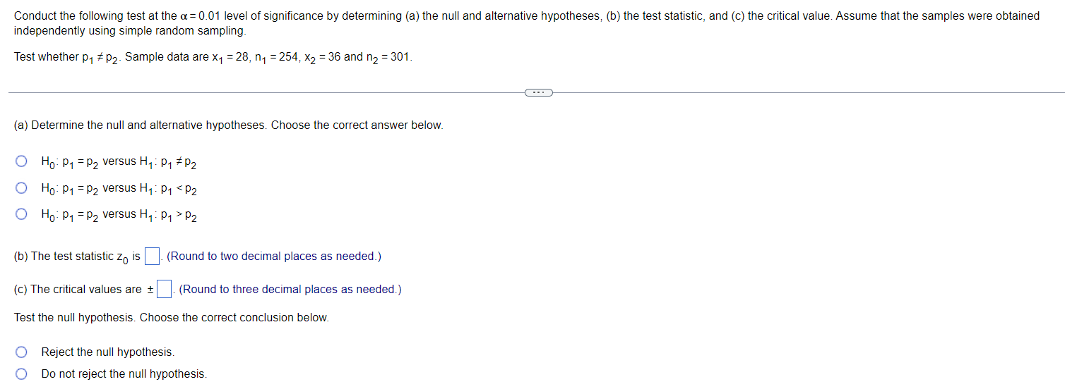 Solved Conduct the following test at the α=0.01 level of | Chegg.com