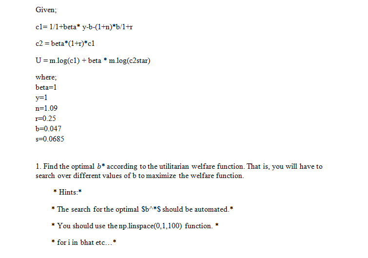 Given Cl 1 1 Beta Y B 1 N B 1 R C2 Chegg Com