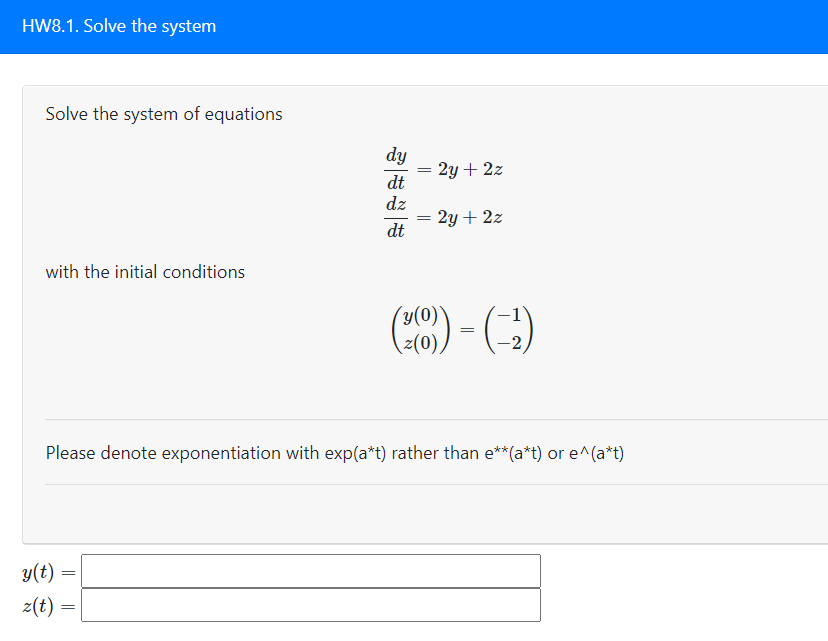 Solved HW8.1. Solve the system Solve the system of equations | Chegg.com