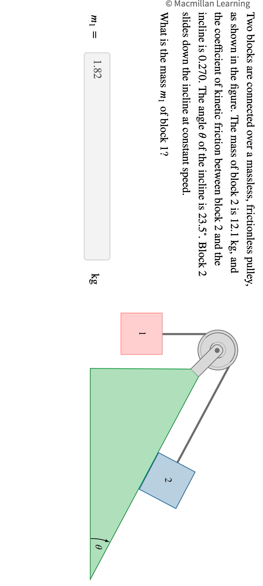 Solved Two Blocks Are Connected Over A Massless, | Chegg.com