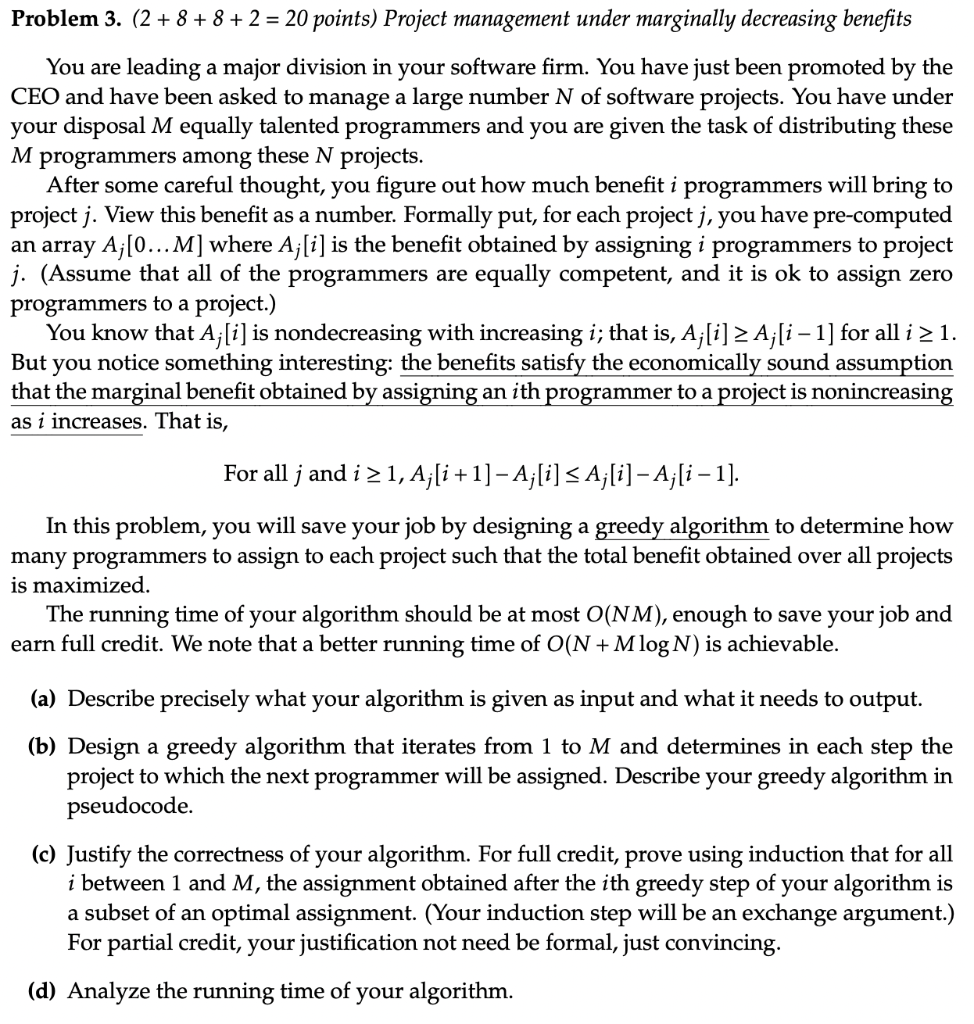 Problem 3. (2+8+8+2=20 points) Project management | Chegg.com