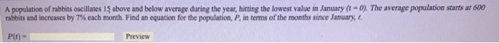 Solved A Population Of Rabbits Oscillates 15 Above And Below | Chegg.com