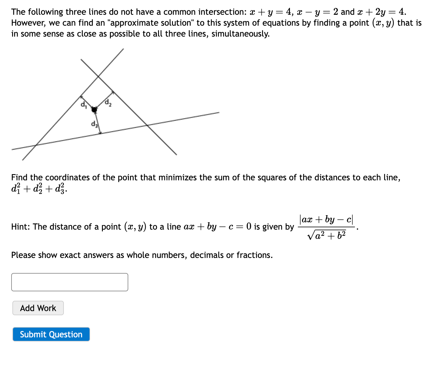 Solved The following three lines do not have a common | Chegg.com