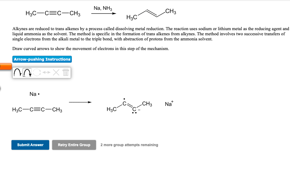 Solved Na, NH3 H3C-C=C—CH3 CH3 H3C Alkynes Are Reduced To | Chegg.com