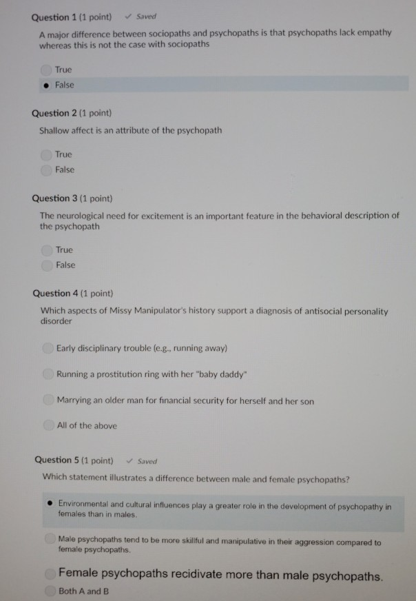 Solved Question 1 (1 point) Saved A major difference between | Chegg.com