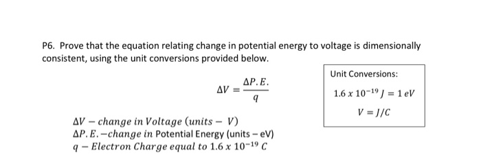Solved P6. Prove that the equation relating change in | Chegg.com
