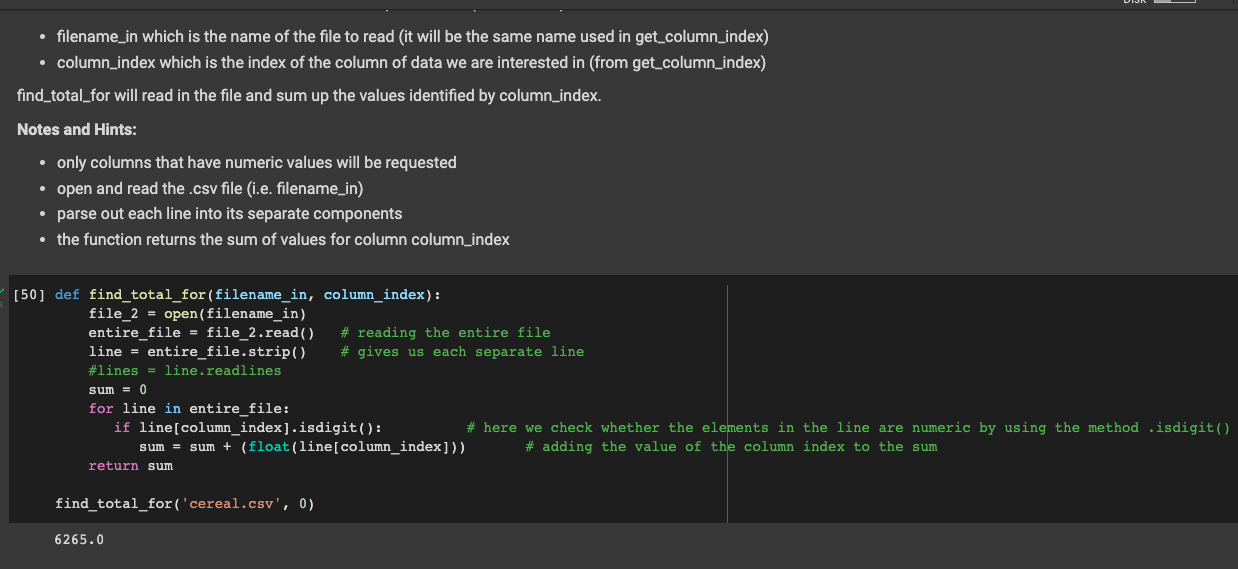 Solved Reading a total Create a function named | Chegg.com