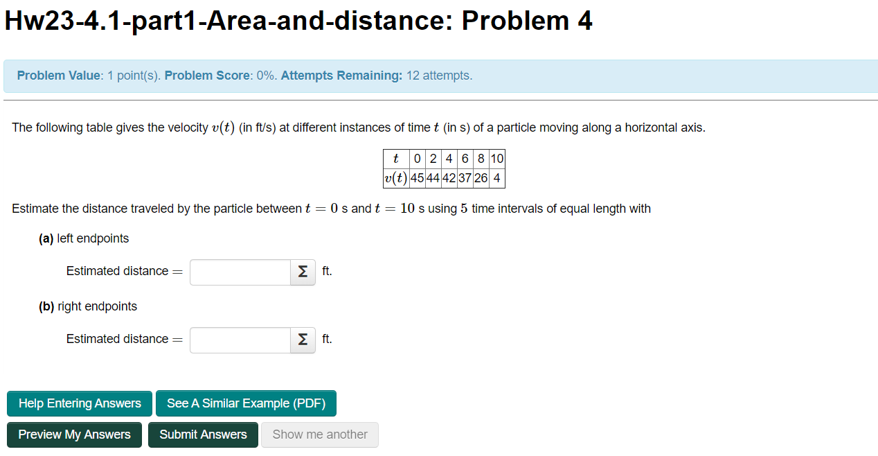 Solved Hw23-4.1-part1 -Area-and-distance: Problem 1 Problem | Chegg.com