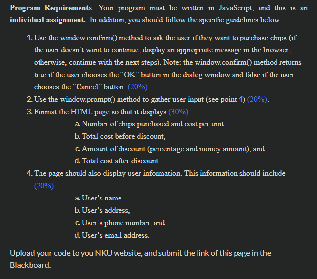 Program Requirements: Your program must be written | Chegg.com image.