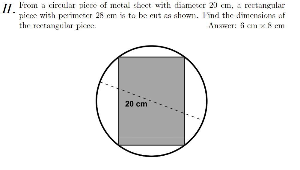 Solved 11. From a circular piece of metal sheet with | Chegg.com