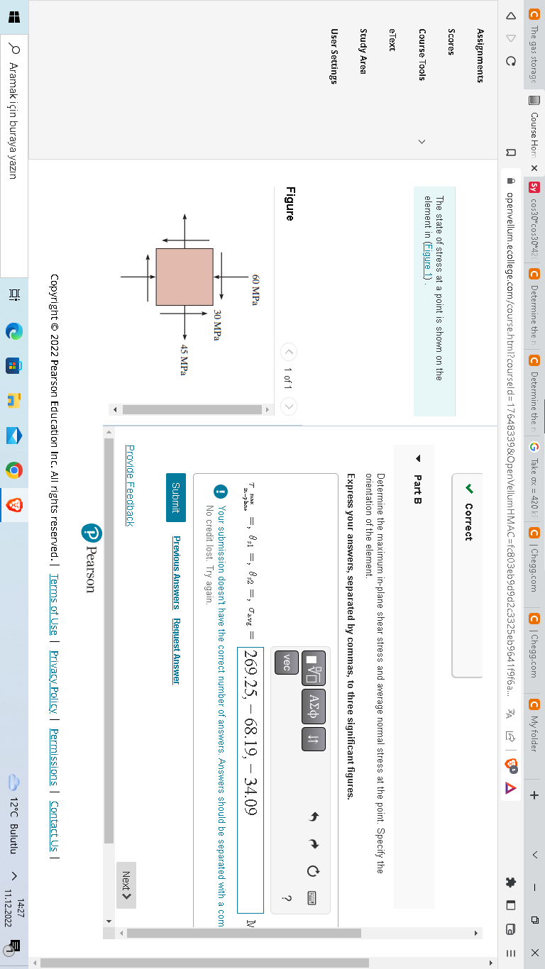 Solved The State Of Stress At A Point Is Shown On The | Chegg.com