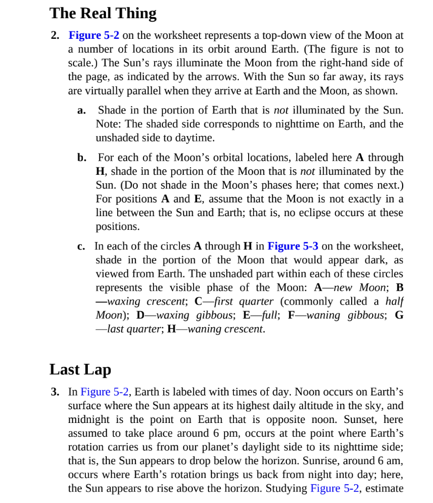 Solved ACTIVITY 5 The Phases of the Moon Observing the Moon | Chegg.com