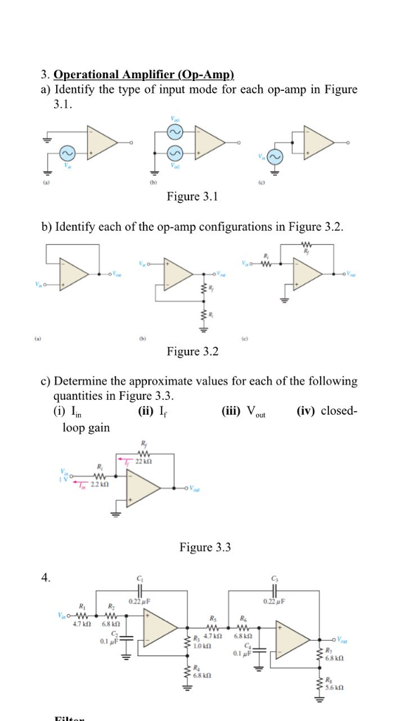 Solved 3. Operational Amplifier (OpAmp) a) Identify the