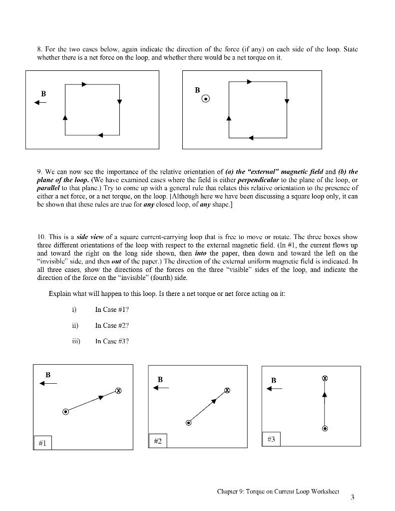 Solved Torque on a Current Loop in a Magnetic Field 1. All | Chegg.com