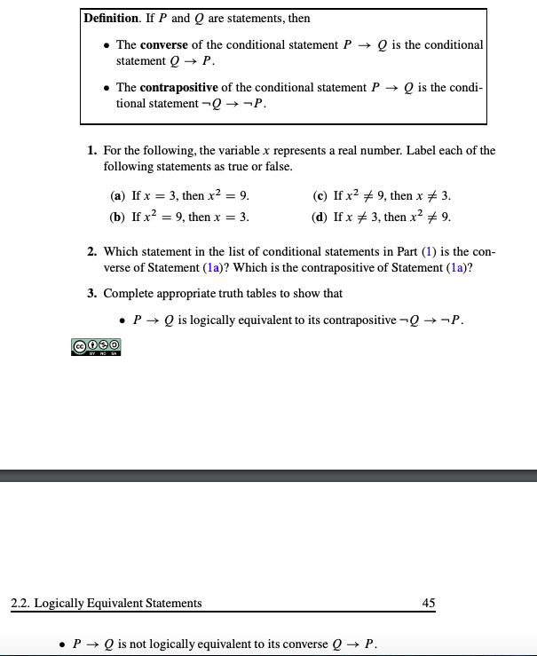 Solved Definition If P And Q Are Statements Then The Chegg Com