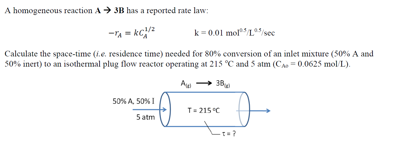 Solved A homogeneous reaction A → 3B has a reported rate | Chegg.com