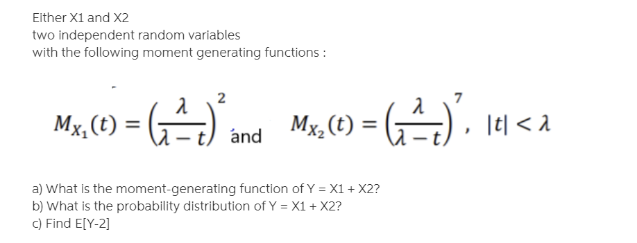 Solved Either X1 and X2 two independent random variables | Chegg.com