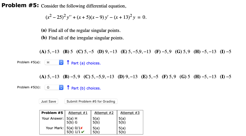 Solved Problem #5 : Consider The Following Differential | Chegg.com