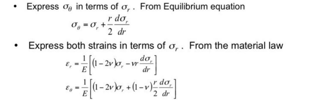 Solved Express σθ in terms of σr. From Equilibrium equation | Chegg.com