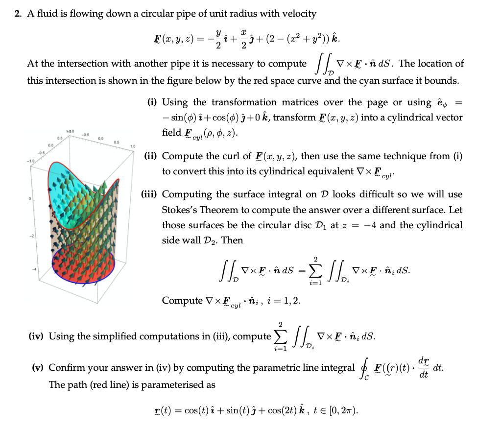 2 A Fluid Is Flowing Down A Circular Pipe Of Unit Chegg Com