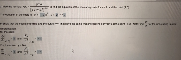 Solved a) Use the formula: k(x) to find the equation of the | Chegg.com