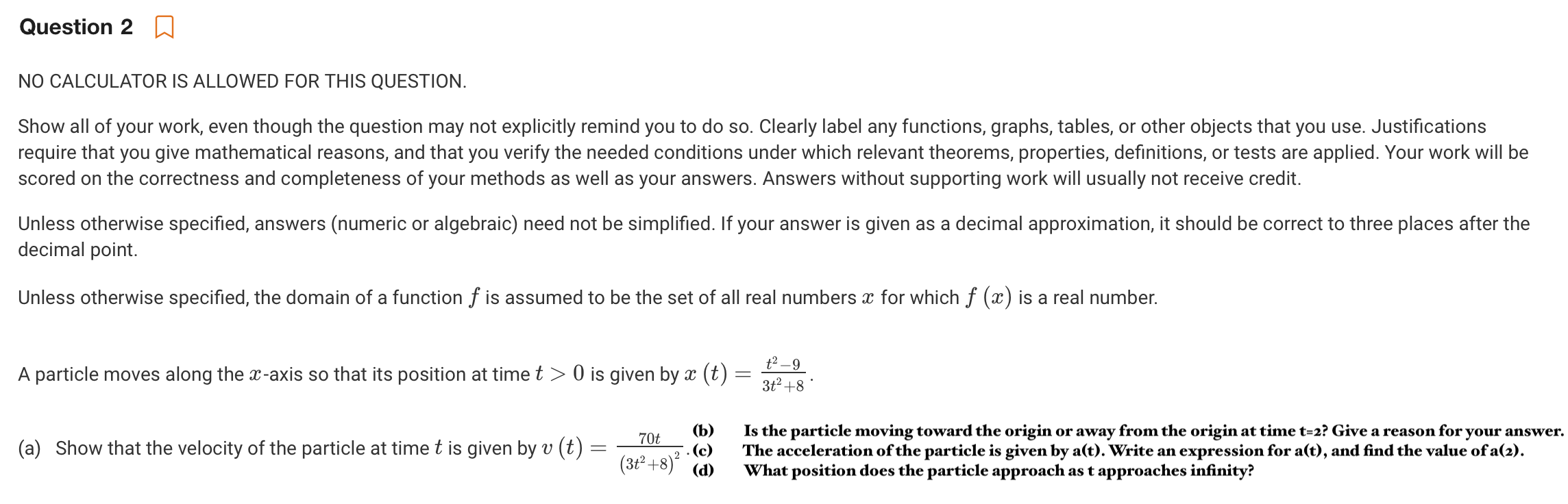 Solved Question 2 a NO CALCULATOR IS ALLOWED FOR THIS | Chegg.com
