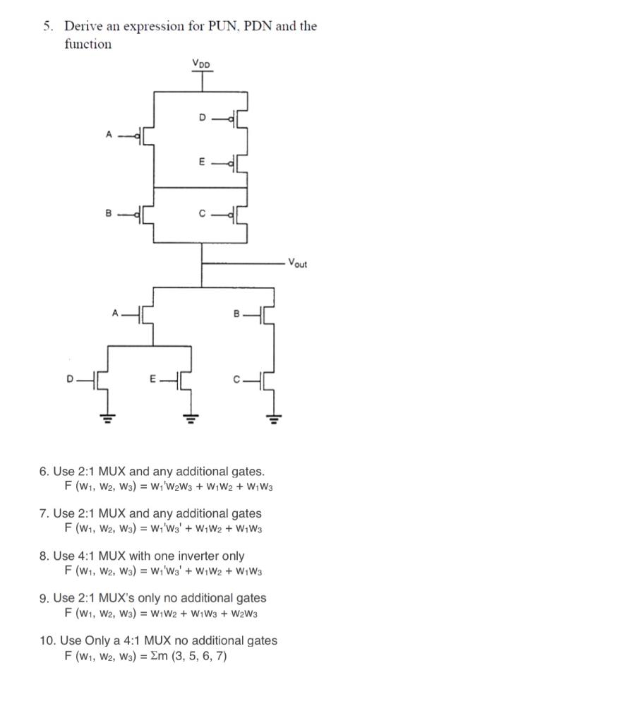 Solved 5. Derive an expression for PUN, PDN and the function | Chegg.com